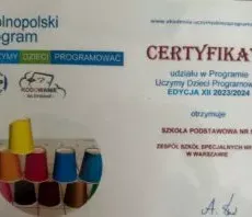 ZSS nr 90 - OGÓLNOPOLSKI PROGRAM UCZYMY DZIECI PROGRAMOWAĆ