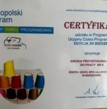 ZSS nr 90 - OGÓLNOPOLSKI PROGRAM UCZYMY DZIECI PROGRAMOWAĆ