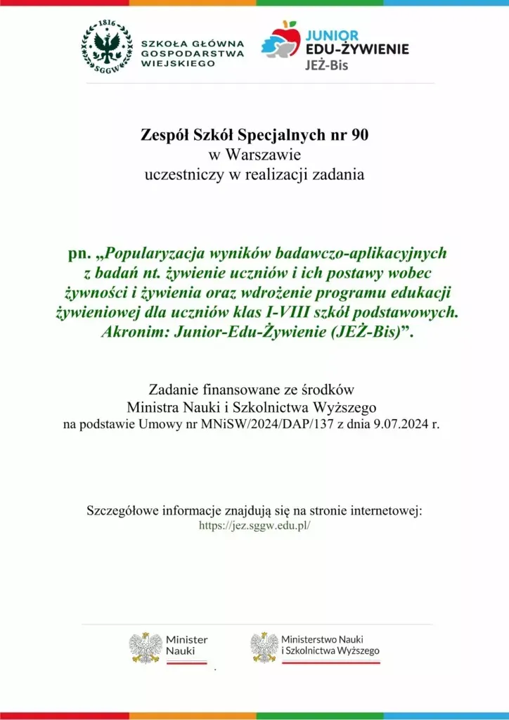 ZSS nr 90 - Program Junior Edu Żywienie Bis